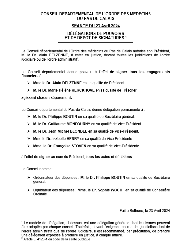 delegation pouvoir 2024